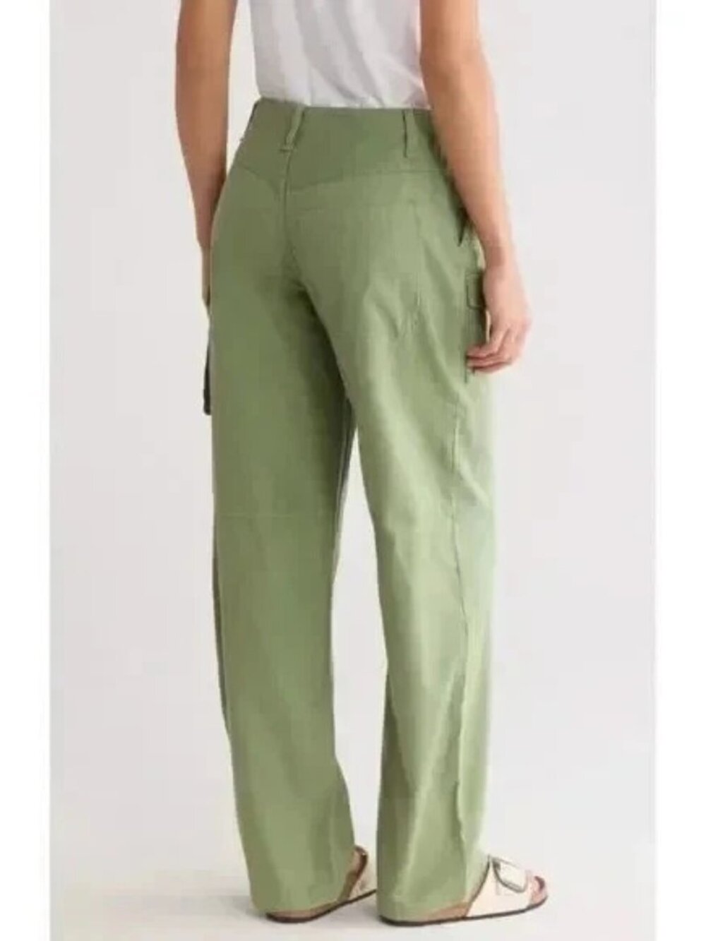 NWOT Rag & Bone Nora Wide Leg Cargo Utility Pant 100% Cotton Olive Army Green 30 - Picture 2 of 9